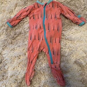 Kickee Pants Pink and Blue Footies with Soft Fabric and Easy Zipper